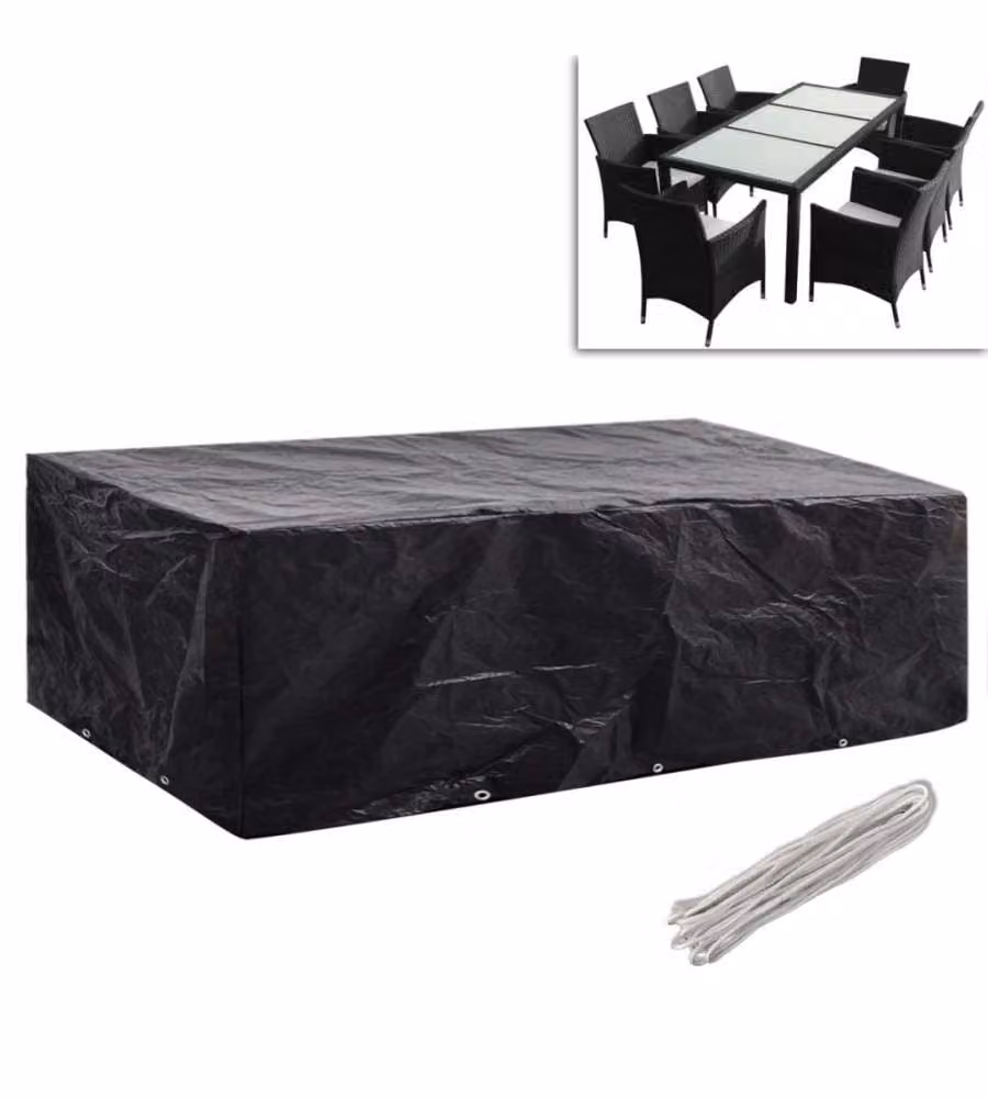 Coperture Arredi Giardino 2pz Polyrattan 10 Occhielli 300x140cm