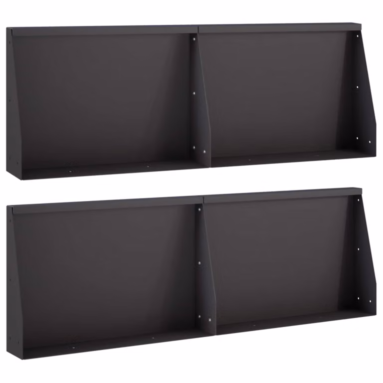 Set di 4 aiuole rialzate vidaXL in acciaio nero per giardino ornamentale L/P/H: 60 x 12 x 40 cm