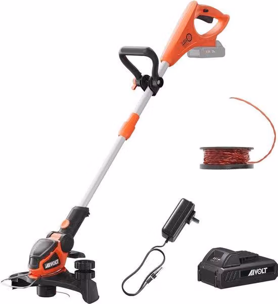 Tosaerba a batteria 2 in 1 da 20 V con testina di taglio orientabile e impugnatura estensibile