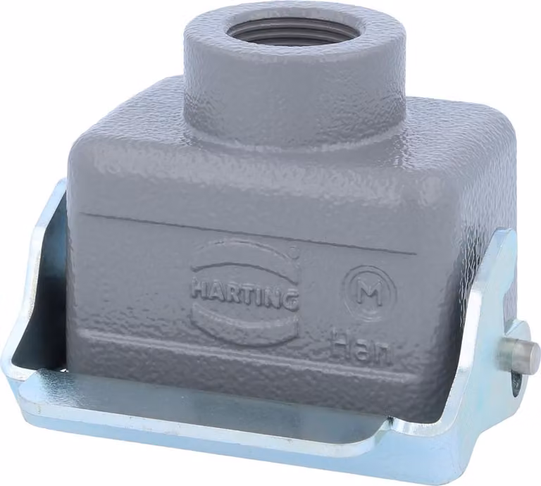 HARTING Han 6B Alloggiamento connettore basso, 1xM20 uscita cavo diritta, con 1 staffa longitudinale Vite M20 Area di serraggio