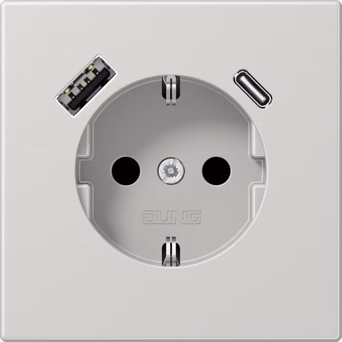 Jung SCHUKO Presa di corrente con USB tipo AC LS1520-15CALG (LS1520-15CALG)