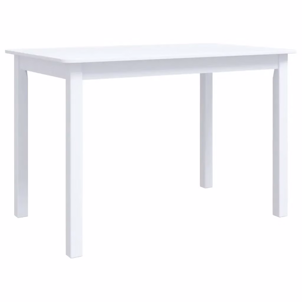 Tavolo da pranzo moderno rettangolare bianco vidaXL in legno di Hevea e MDF laccato lucido L: 114 cm, P: 71 cm, H: 75 cm – 2