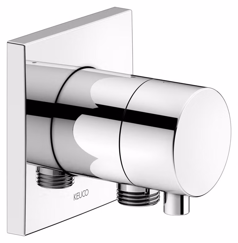 KEUCO IXMO Vanne d'inversion à encastrer 2 consommateurs, raccord de flexible avec poignée Comfort, sans arrêt, rosace carrée, 59556011102, 59556011102