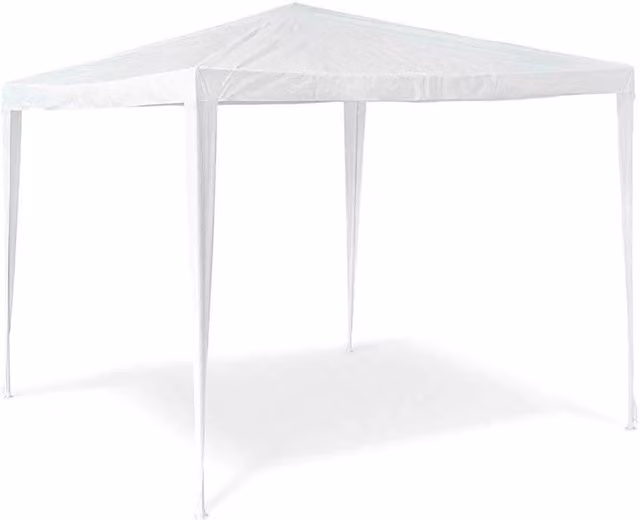 Gazebo da giardino Trade Shop Traesio con tetto idrorepellente antipioggia in acciaio, Bianco, L: 300 cm, P: 300 cm, H: 250 cm