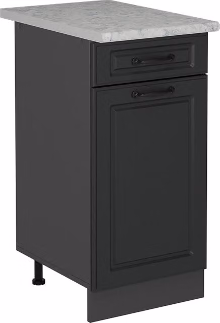 Mobiletto base per cucina Vicco R-Line Antracite con piano in marmo L: 40 cm, H: 81,6 cm, P: 60 cm