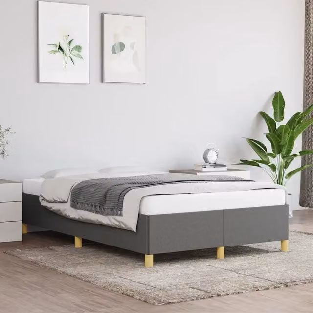 Giroletto senza Materasso-Struttura Letto Grigio Scuro 120x190 cm in Tessuto 225470