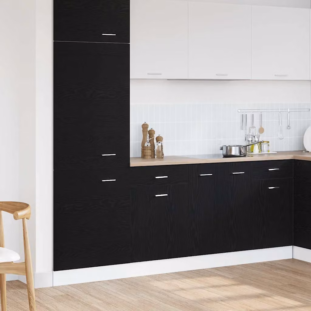 Armadio pensile da cucina moderno vidaXL in MDF nero L/P/H: 50 x 46 x 81,5 cm