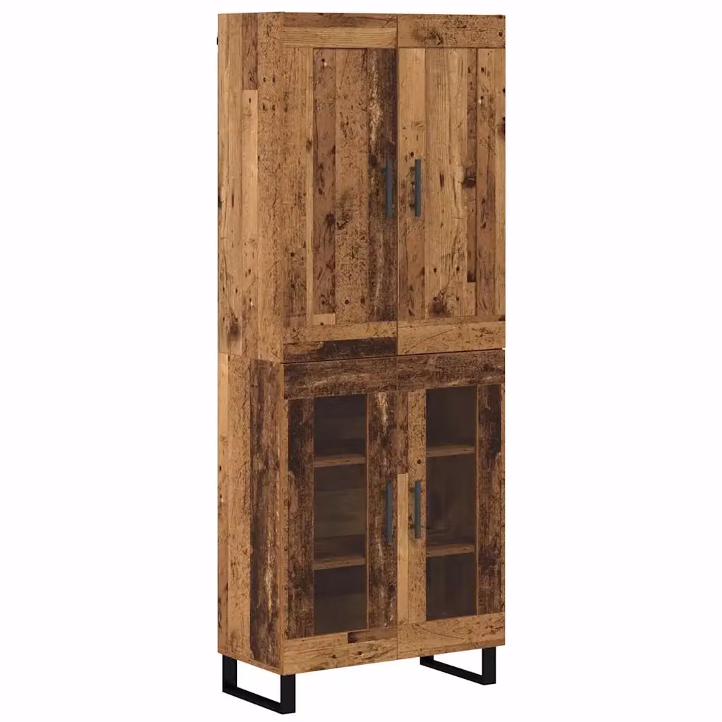 Set di 2 credenze vidaXL in legno vecchio marrone per soggiorno e sala da pranzo L/P/H: 69,5 x 34 x 180 cm – 2