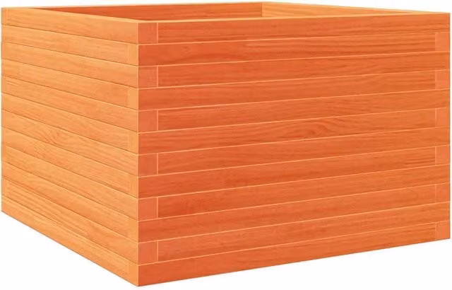 Fioriera rialzata per piante fiori terrazza giardino finitura a cera 70 x 70 x 46 cm legno di pino massiccio marrone 02_0038491