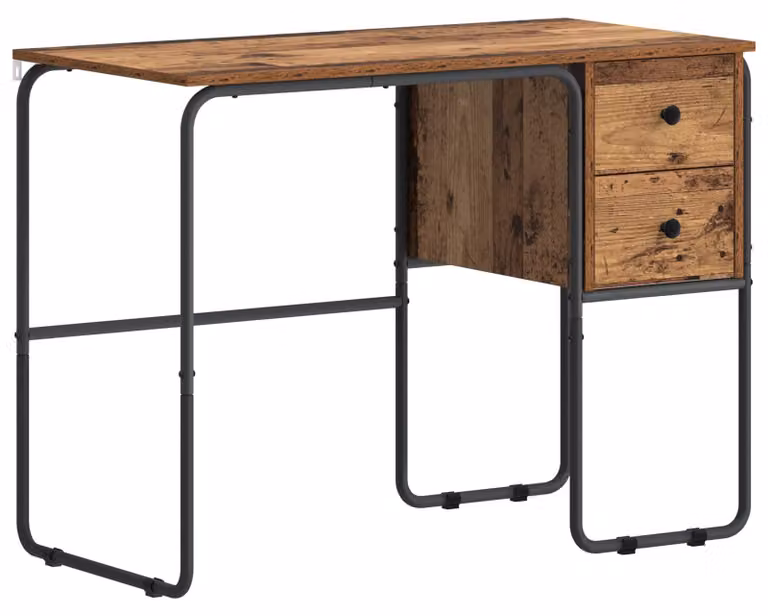 Scrivania con spazio contenitivo in legno massello, dimensioni 100 x 50 x 75 cm