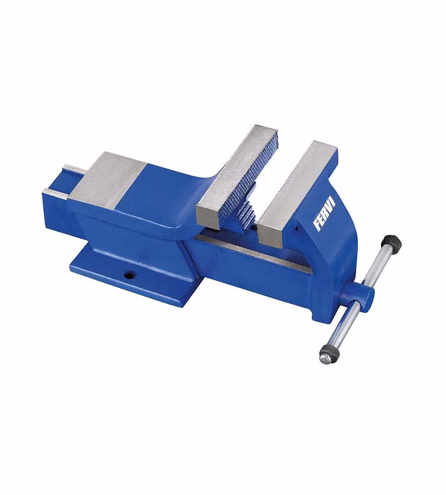 FERVI Morsa in Acciaio Blu 150mm con Stringitubo e Regolazione Laterale