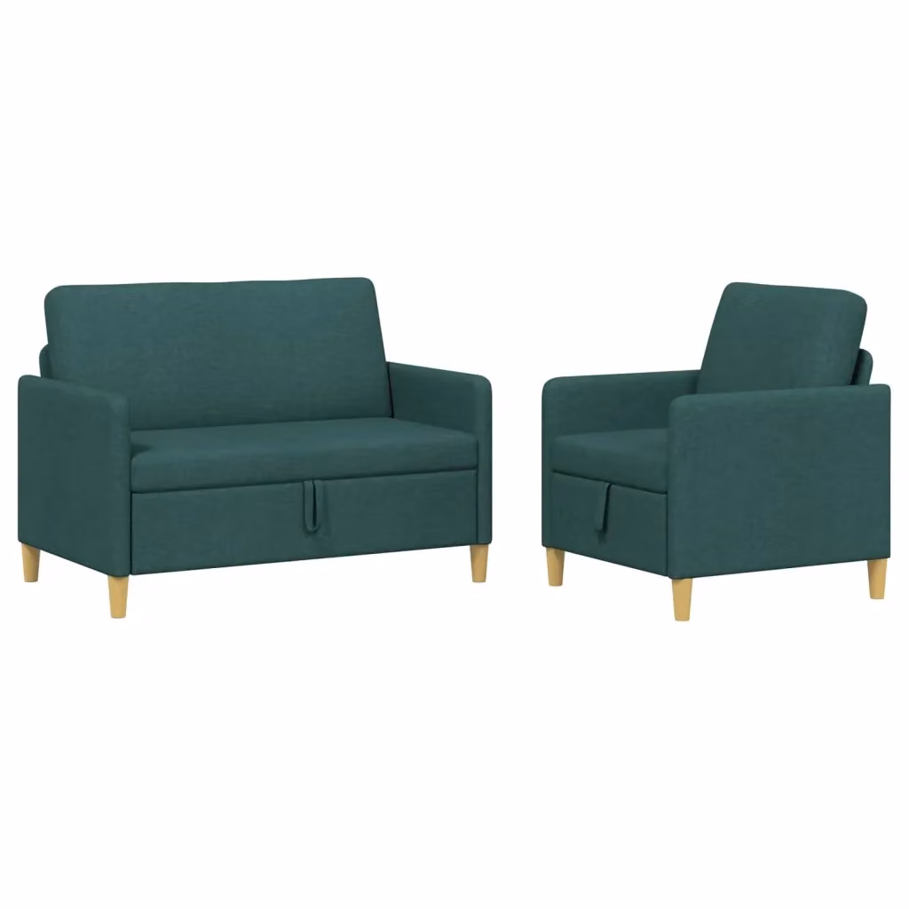 Set di 2 divani moderni vidaXL con contenitore e seduta apribile in tessuto verde e marrone per il tuo soggiorno – 2