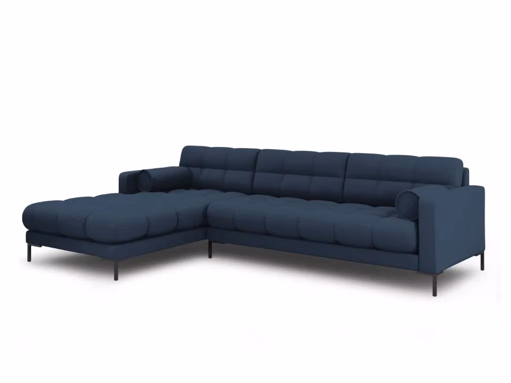 Divano angolare sinistro Bali Cosmopolitan Design in tessuto blu a 5 posti – 2