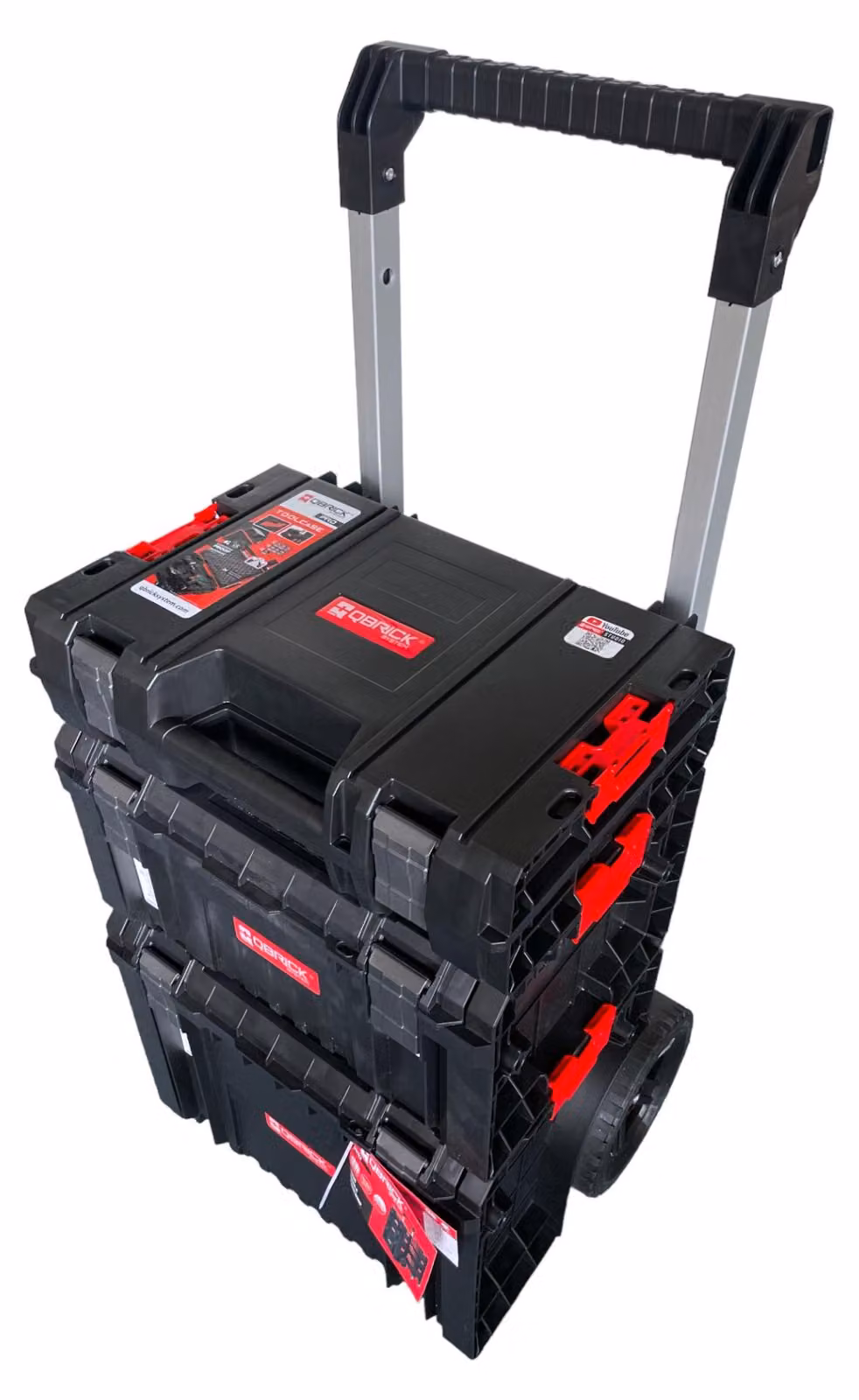 Qbrick System PRO Set 1 2.0 Plus Set di carrelli portautensili + PRO Toolcase + PRO Toolbox + PRO Cart 490 x 400 x 750 mm