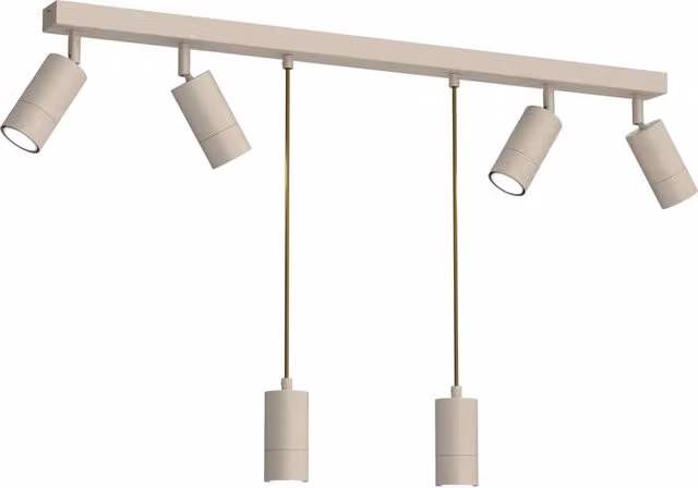 Plafoniera a barra Luminex Link in metallo beige con 6 spot GU10 orientabili, L: 90 cm