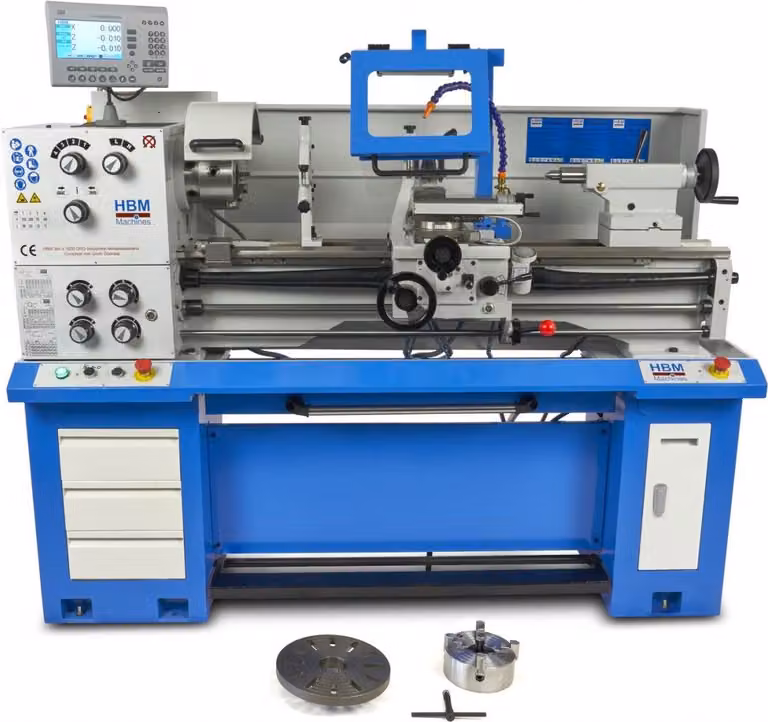 Tornio in metallo 360x1000mm Display LCD Ø50mm 1800W 230V Tornio
