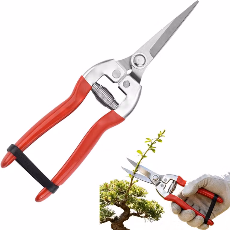 Forbici da giardino in acciaio inossidabile, con manici lunghi, ergonomiche, antiscivolo, ideali per potare rami e fiori