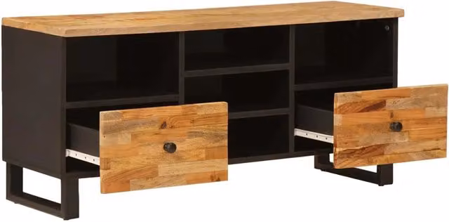 Mobile TV Corona in legno color marrone con cassetto e design moderno L/P/H: 100 x 33 x 46 cm – 1