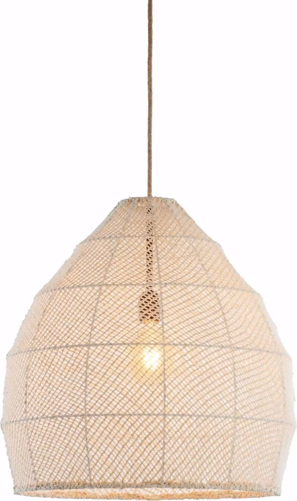 Lampada a sospensione - beige - Makassar - tessile - E27 - 2979743 - Light & Living