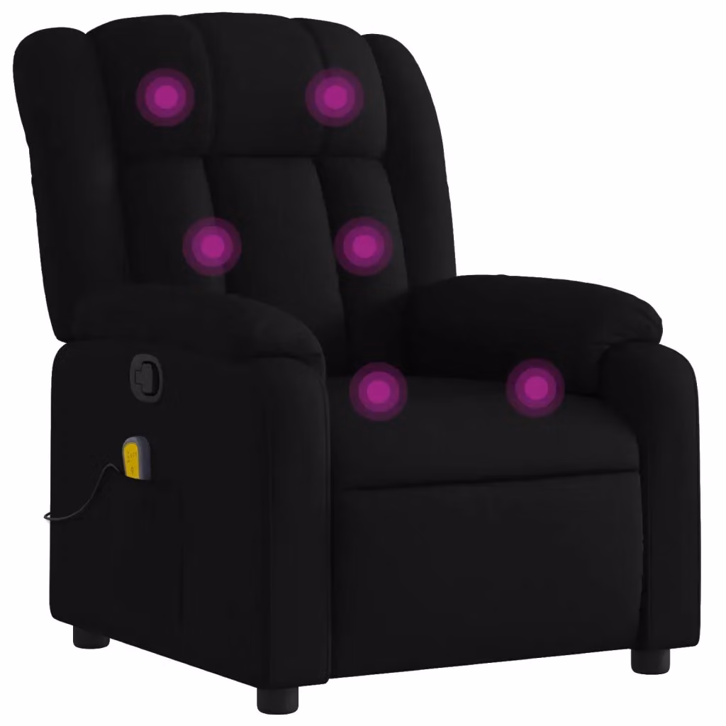 Poltrona reclinabile relax vidaXL in tessuto nero con braccioli e leva manuale – 2