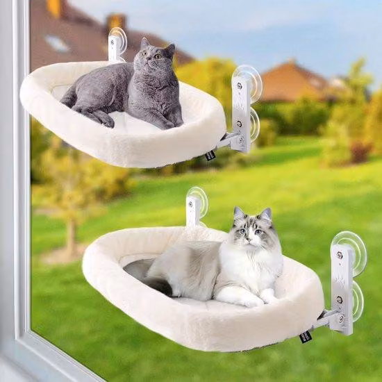 Rete per gatti - Cuccia per gatti - 2 pezzi - Bianco - 53x30 cm