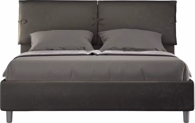 Letto Matrimoniale Moderno GIORDANOSHOP in Legno e Microfibra Grigia L/P/H: 170 x 220 x 110 cm – 1