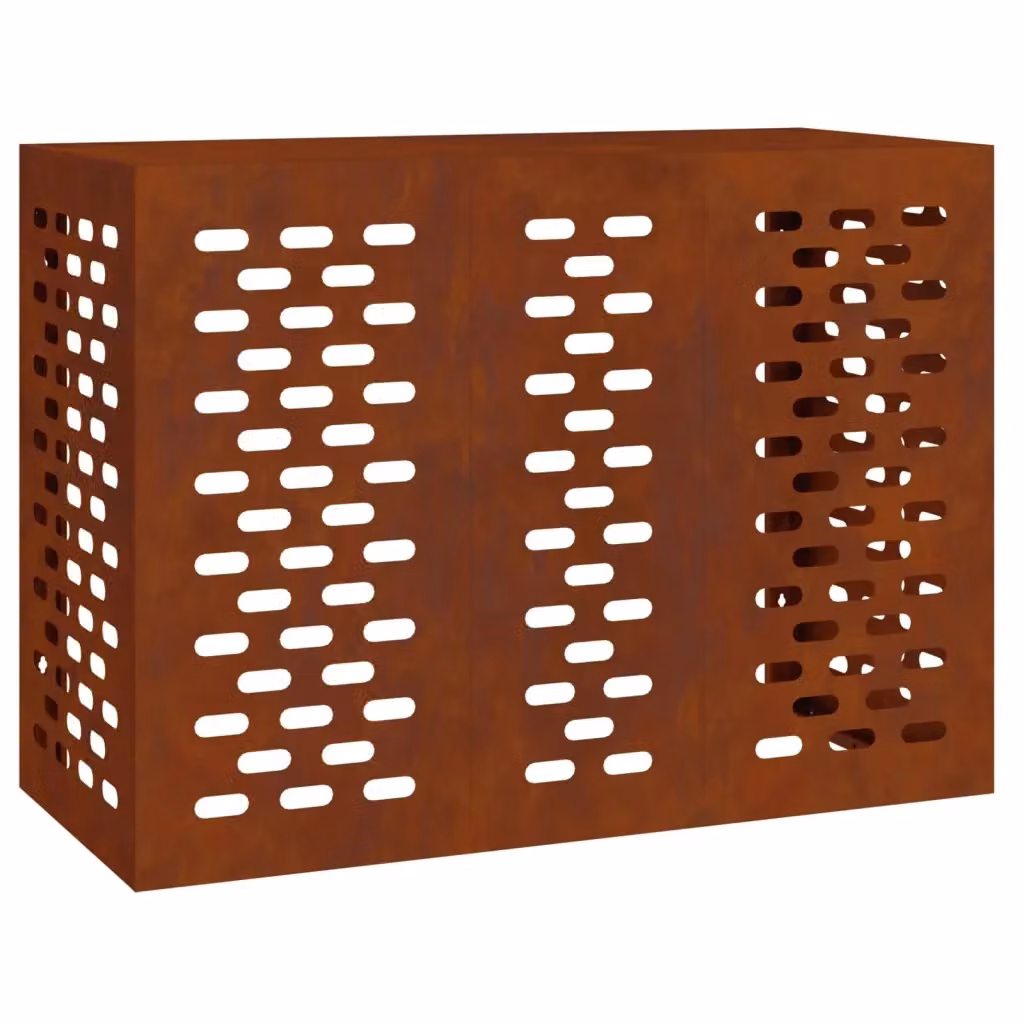 Copertura per condizionatore d'aria vidaXL in acciaio color marrone L 110 x P 50 x H 80 cm – 2