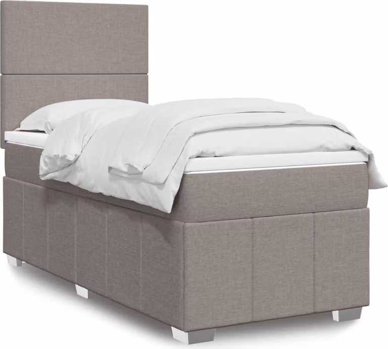 Maison Exclusive - Letto boxspring con materasso Taupe 100x200 cm Tessuto