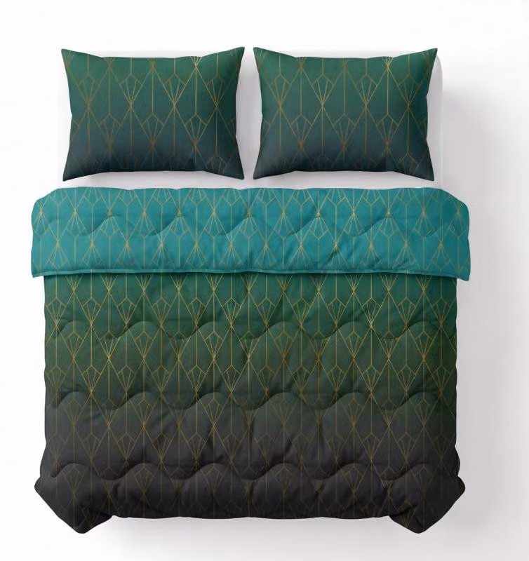 Sleeptime, coperta per letto "Lazy", colore verde, 240 x 220 cm