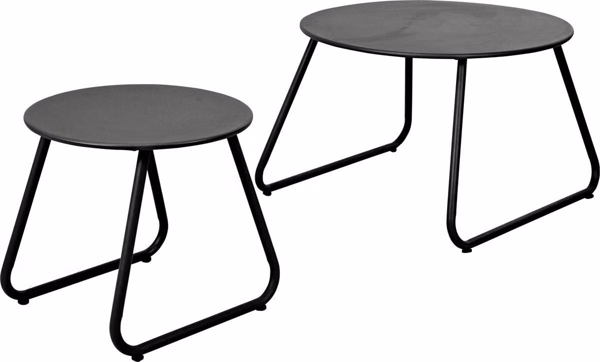 Set di 2 tavoli Koopman, metallo, 40x38 cm, 60x42 cm, nero