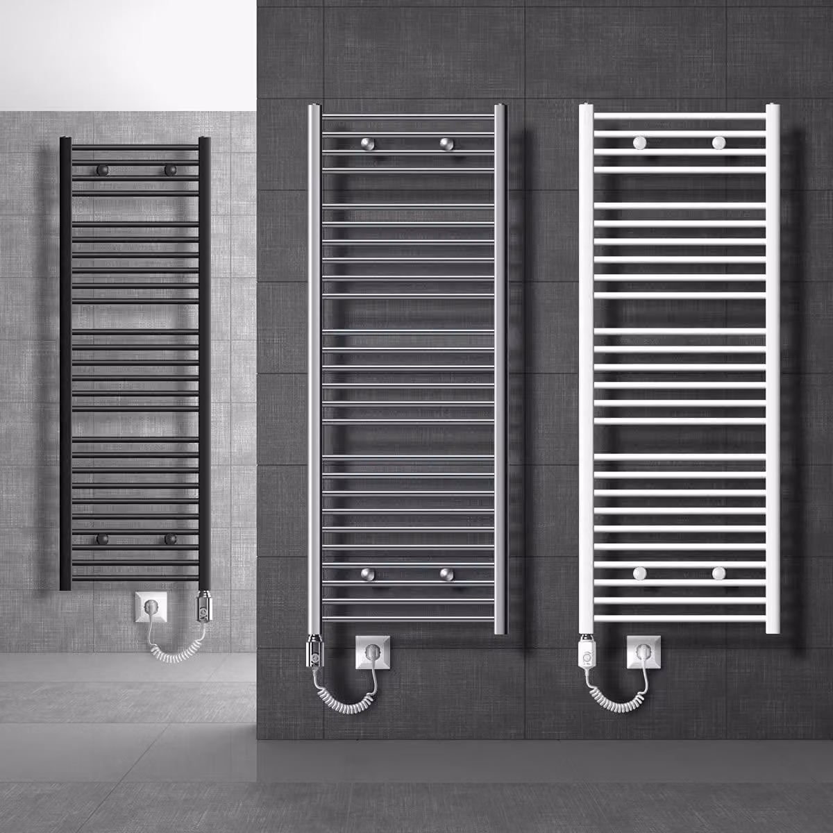Radiatore elettrico per bagno - Potenza termica: 300W - Dimensioni: 300 x 800 mm