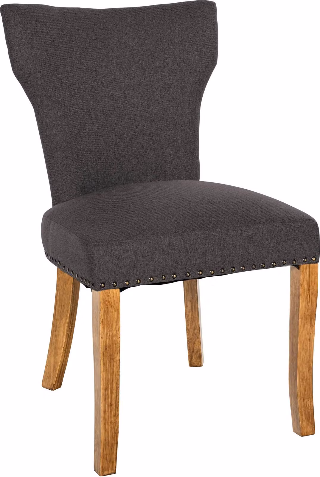 Sedia da pranzo CLP Zadar, rivestimento in tessuto grigio scuro, struttura color "antico chiaro"