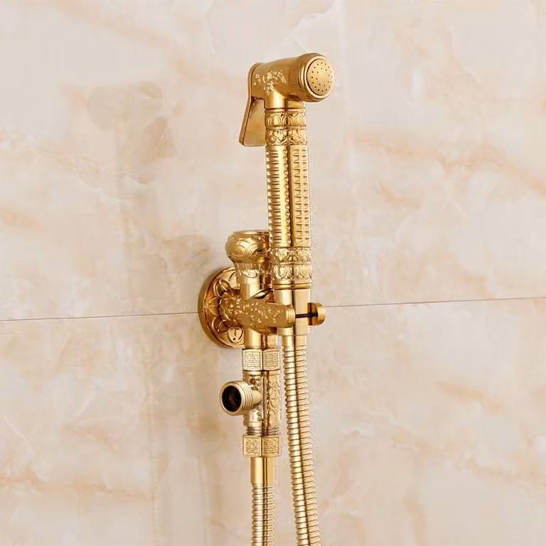 KRAN miscelatore bidet retrò a parete DELIA oro