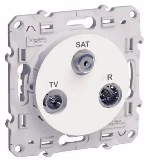 Schneider Electric S520461 Presa ODACE TV/SAT/FM, bianco
