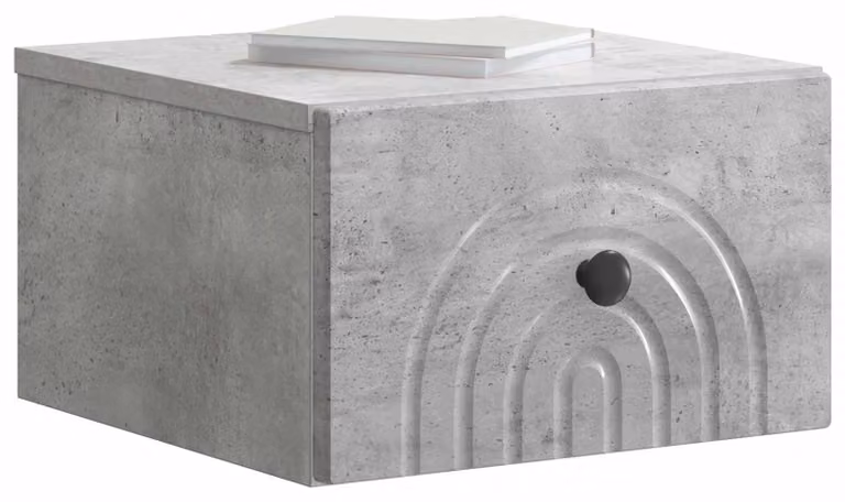 Mobiletto da notte a muro Grigio Cemento 33 x 34,5 x 20 cm