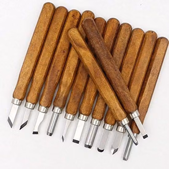 Set da 12 pezzi in legno e metallo per la lavorazione del legno - Set di viti da falegname - Utensili per la lavorazione del legno in legno e acciaio inossidabile