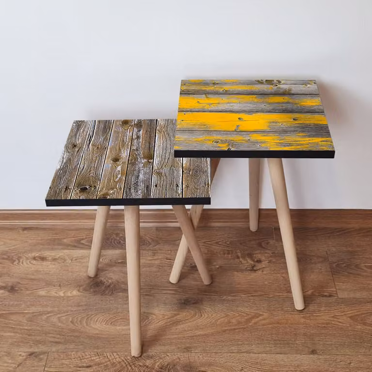 Skye Decor, 2Shp478 - Brown, tavolino (2 pezzi), marrone, 100% MDF, 35 x 35 x 47 cm