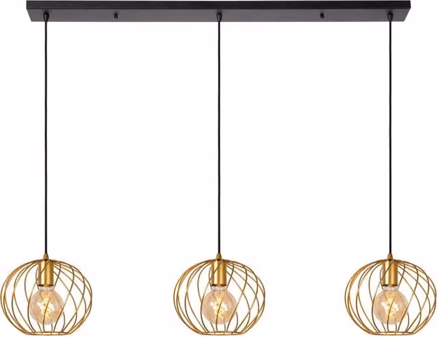 Lampada a sospensione a barra Danza Lucide ottone 3xE27