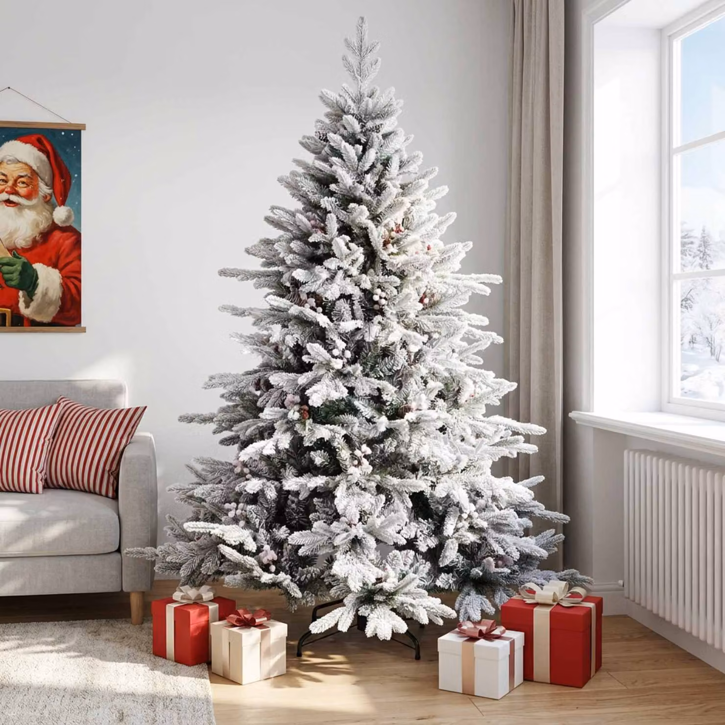 vidaXL Albero di Natale Artificiale con Rami Pieghevoli 210 cm