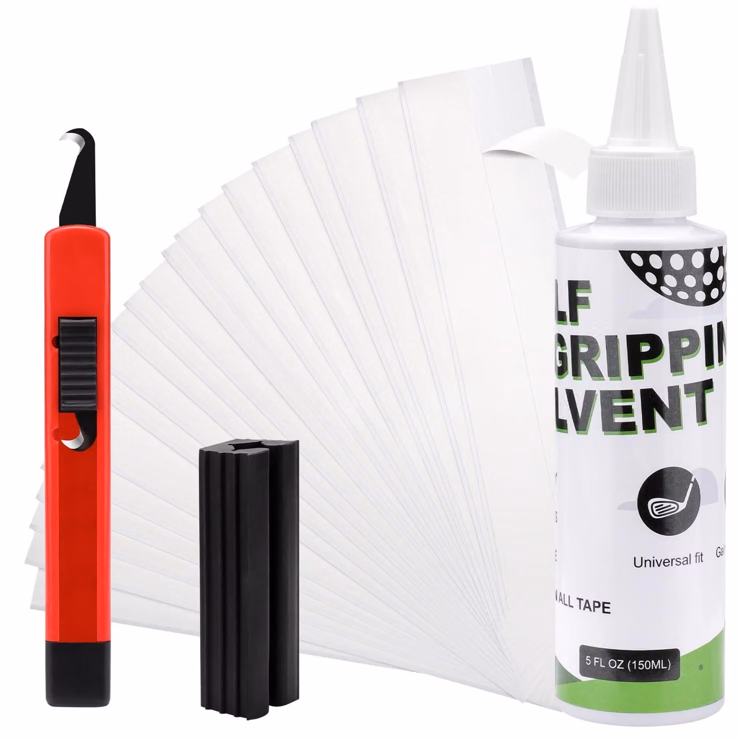 Kit completo per il rivestimento delle impugnature da golf, con nastro e strumenti