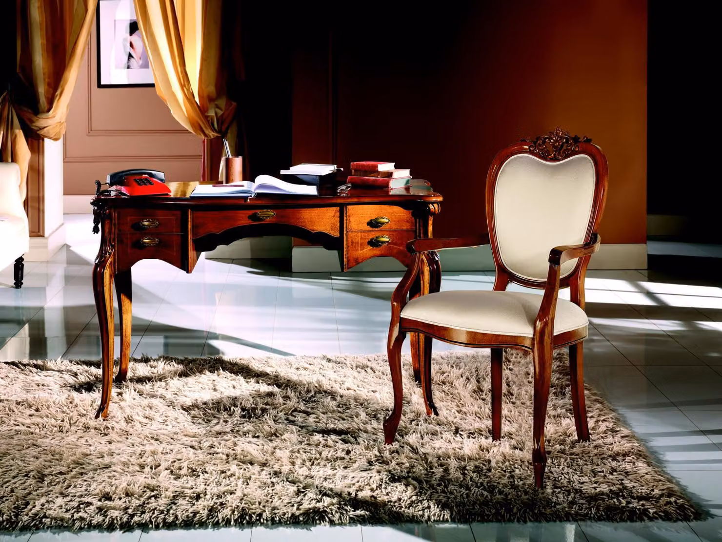 Holz Möbel Luxus Italienische Klassisches Schreibtisch Büromöbel Stil Barock