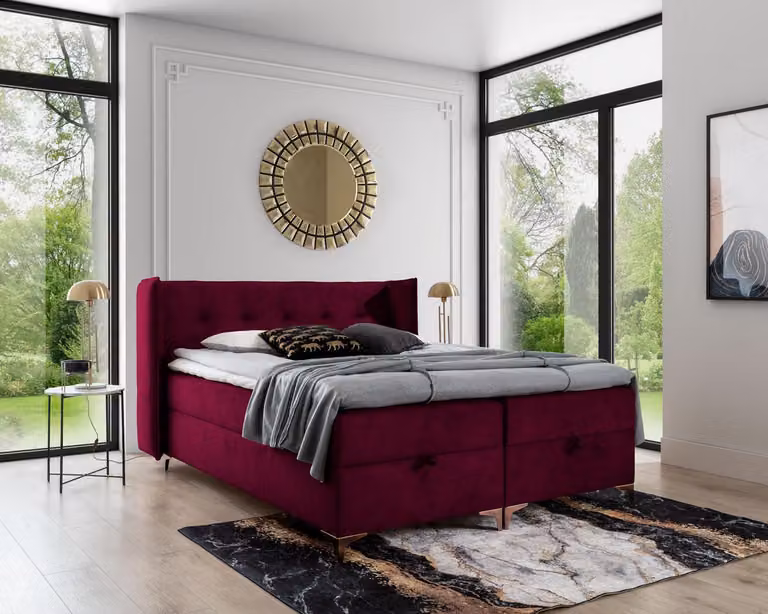 Bett Schlafzimmer Luxus Design Modern Boxspringbett Einrichtung Polsterbett
