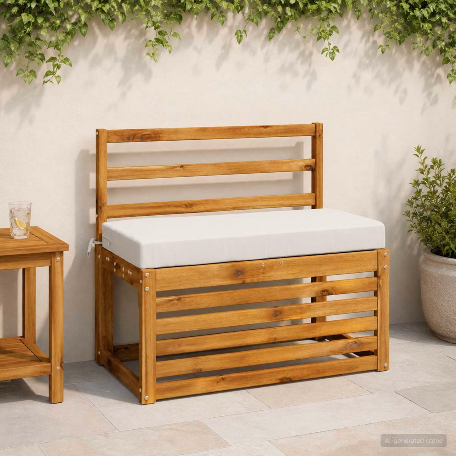 Cuscino per panchina vidaXL SOEST bianco in poliestere con rivestimento rimovibile e resistenza ai raggi UV