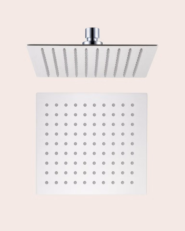 Soffione Doccia 30x30 quadrato Slim Spessore 2 mm in Acciaio cromo