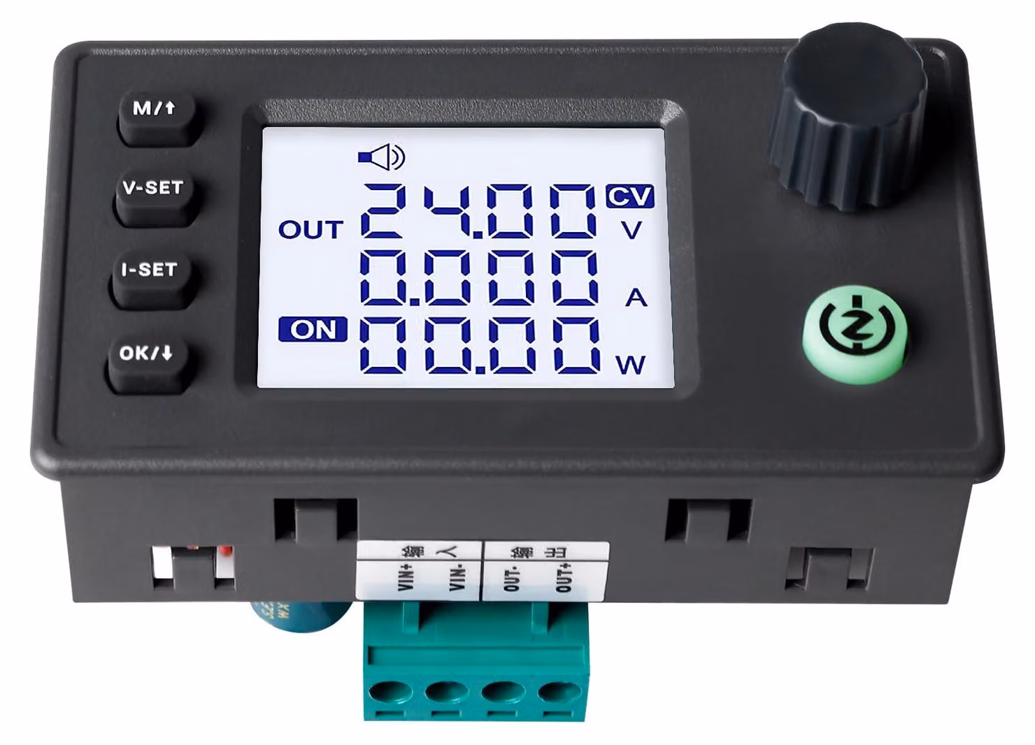 Convertitore boost-buck DC con tensione regolabile e display LCD