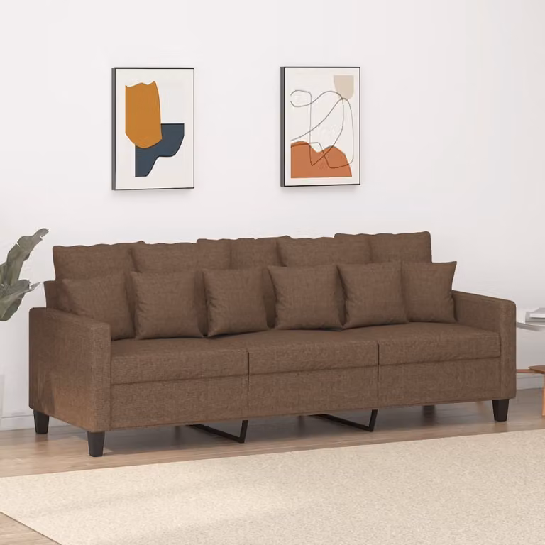 Divano Maison Exclusive, 3 posti, color marrone, 180 cm, rivestito in tessuto