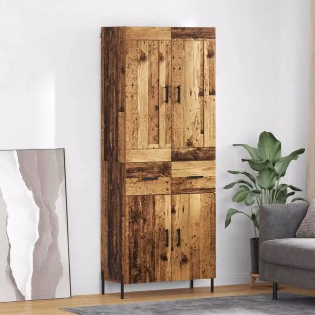 Credenza 2 pz-Set di 2 Buffet-Armadio da cucina Legno vecchio Legno multistrato 105670