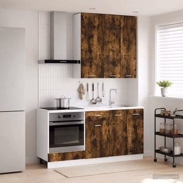 Unità Cucina LYON 5 pz Rovere Fumo Legno ingegnerizzato 3438231