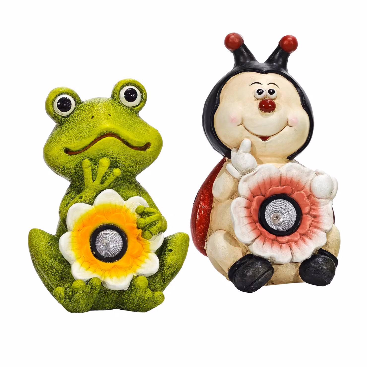 DICTROLUX Lampada Solare Decorativa per Giardino e Terrazzo a Forma di Animali, Luce LED Bianco Caldo, Multicolore, Altezza: 35 cm