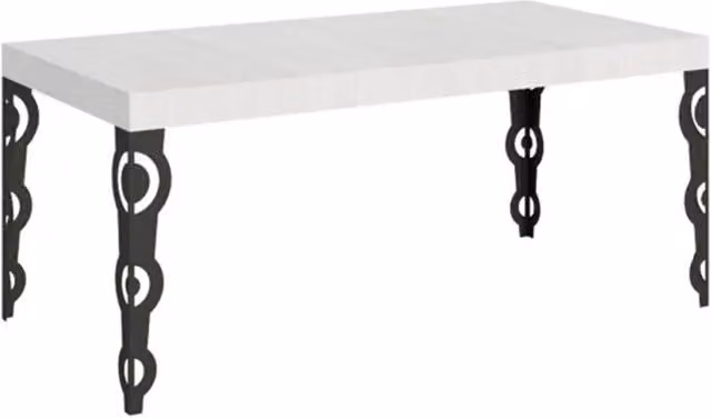 Tavolo allungabile moderno Itamoby in finitura bianco frassino con gambe antracite L/P: 180-284 x 90 cm